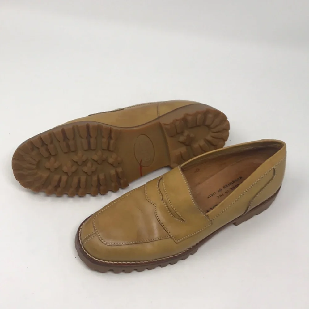 Donald J. Pliner Light Brown Leather Loafers - Picture 4 of 5